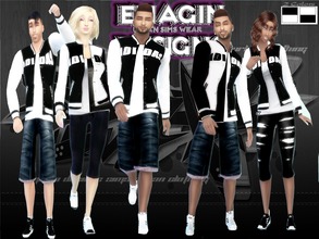 Sims 4 — 2 Female Adidas Varsity Jackets B&W by emagin3602 — Designed by Emagin Designs