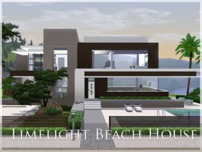 Sims 3 — Limelight Beach House by aloleng — Three bedroom house with 2 toilet and bath, pool, living room, family room,