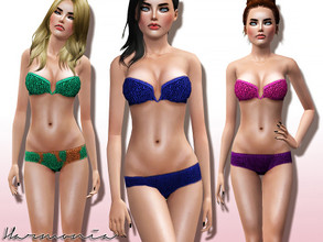 Sims 3 — Harmonia Set 180 by Harmonia — Two ways to wear it, limitless sun goddess potential.. Ruched Fabric Bandeau