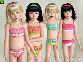 Sims 3 — Ruffle Bikini by lillka — Ruffle Bikini for girls 4 styles/recolorable I hope you like it :) 