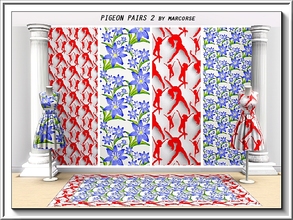 Sims 3 — Pigeon Pairs 2_marcorse by marcorse —  Four Fabric patterns - two each of small and large formats. Useful when a