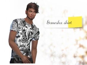 Sims 4 — Psychedelic shirt by Ravvda2 — Here is an exotic psychedelic Indian shirt for you male simmies hope you like it