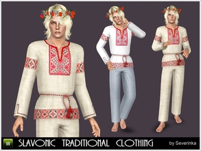 Sims 3 — Slavonic national clothing by Severinka_ — Vyshyvanka - slavonic men's national historical clothing Outfit,