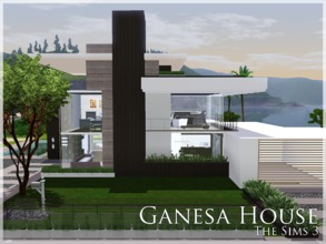 Sims 3 — Ganesa by aloleng — A three bedroom house with two spacious bathrooms. Living room, kitchen, dining area,