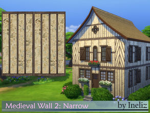 Sims 4 — Medieval Wall 2: Narrow by Ineliz — This masonry wall style is part of the Medieval Walls set. It has a stone