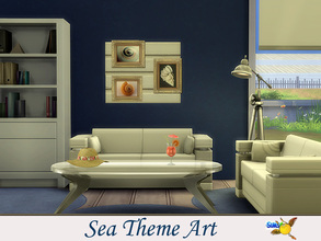Sims 4 — evi Sea Theme Art 2 by evi — Part of a set of seven wall sculptures with a sea theme