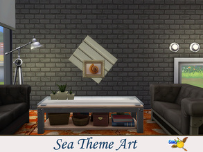 Sims 4 — evi Sea Theme Art 7 by evi — Part of a set of seven wall sculptures with a sea theme