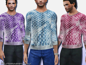 Sims 3 — Light Colors Ripped Denim Sweatshirt by Harmonia — Please do not use my textures! Please do not re-upload. 3
