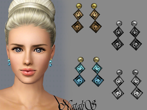 Sims 3 — NataliS TS3 Gentle crystals earrings FT-FE by Natalis — Delightful jewelry for special occasions. Gentle