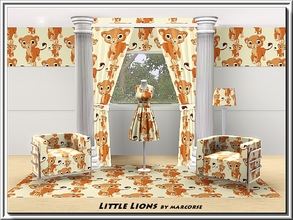 Sims 3 — Little Lions_marcorse by marcorse — Themed pattern: endearing little lion cub in brown and yellow