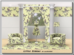 Sims 3 — Little Zebras_marcorse by marcorse — Themed pattern - pairs of little zebras in a nursery design.