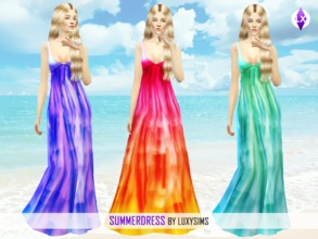 Sims 4 — Summer Dress by LuxySims3 — 3 Swatches NEW MESH INCLUDED Age appropiate: adult, teen, young adult and elder.