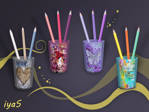 Sims 4 — Pencils Holder by soloriya — It is not only a practical pencils holder, but also an exquisite decoration.