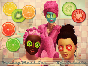 Sims 3 — Beauty Mask Set - Slices by Lutetia — A pair of fruit / vegetable slices for the beauty mask ~ Works for female