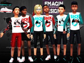 Sims 4 — B&G's Jordan 6 Infrared Sweaters & Shoes by emagin3602 — Designed by Emagin Designs