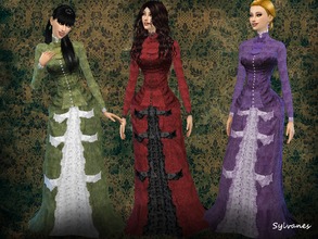 Sims 4 — Victorian Bustle skirt01_T.D. by Sylvanes2 — Bustle skirt for fancy Victorian ladies from teen to elder, colors
