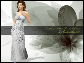 Sims 4 — Sparkly Silver Formal Dress by joannebernice — Made From Fashion Photo Material. For Adult Females. Perfect For