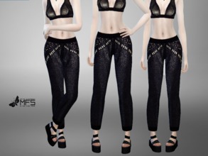 Sims 4 — MFS BRKN - Glittered Pants by MissFortune — Embellished black pants, standalone, hq texture, custom thumbnail,