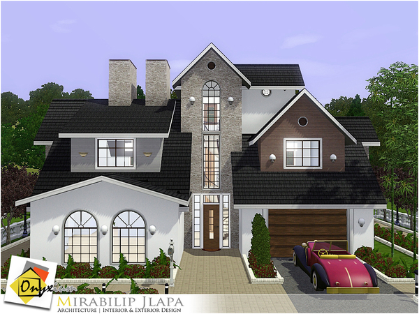 Sims 3 — Mirabilip Jlapa by Onyxium — This house has very classic and elegant lines. Convenient, flashy. Three sim can