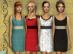 Sims 2 — SO_Collection_234 by Sophel21 — dress with lace - collar and sleeves are semitransperent. need no mesh, but you