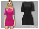 Sims 4 — Tilly Dress by Sentate — A simple T dress with boxy, over sized sleeves and fitted waist. Comes in 10 colours.