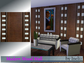 Sims 4 — Modern Wood Wall  by Ineliz — A wooden panel with a modern pattern. Part of the Modern Wood Walls set. Enjoy!