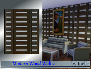 Sims 4 — Modern Wood Wall 2 by Ineliz — A wooden panel with a modern pattern. Part of the Modern Wood Walls set. Enjoy!