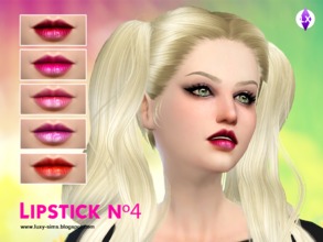 Sims 4 — Lipstick N4 by LuxySims3 — 5 Swatches Age appropiate: Adult, teen, young Adult, elder Allow for random If you