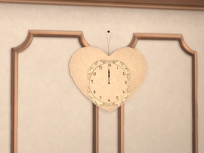Sims 4 — Beige Clock by Flovv — A pretty heart-shaped clock.