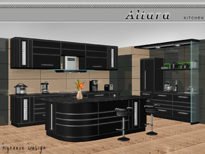 Sims 3 — Altara Kitchen by NynaeveDesign — A mix of dark tones highlight the modern style of this urban chic kitchen. The
