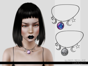 Sims 3 — LeahLillith Illusion Necklace by Leah_Lillith — Illusion Necklace first option fully recolorable other options