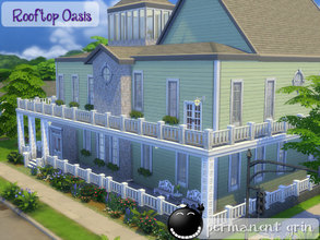 Sims 4 — Rooftop Oasis Summer Home by permanentgrin — This gorgeous home is ready for a large family to move in!