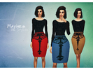 Sims 4 — Black Skulls Dress by mayhem-sims — HQ Texture New item 3 colors Custom thumbnail