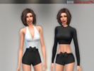 Sims 4 — [Shorts] - Bow by WhiteGhost — ~Type of clothing: Shorts. ~Color/s: -Black. Enjoy! :)