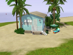Sims 3 — Sunset Beach House by Silerna — Sunset Beach House is a small 10x10 lot for starters or beach-loving sims!