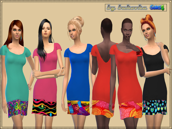 Sims 4 — Dress Ornament by bukovka — Bright summer dresses for women. Hem is decorated with beautiful ornaments. Install