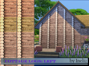 Sims 4 — Cottage Logs: Left by Ineliz — A siding pattern with wood logs. It is a part of Cottage Logs set and comes in