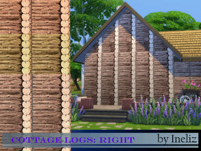 Sims 4 — Cottage Logs: Right by Ineliz — A siding pattern with wood logs. It is a part of Cottage Logs set and comes in