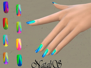 Sims 4 — NataliS_Watercolor marble nails FT-FA by Natalis — Today is especially popular marble water nail art, with its