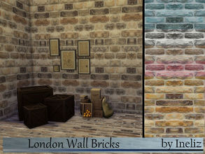 Sims 4 — London Wall Bricks by Ineliz — This is a set of seamless stone/brick pattern and it comes in 5 colors. Happy