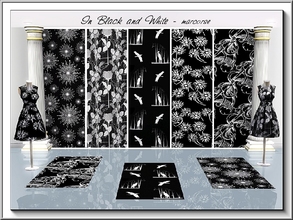 Sims 3 — In Black and White_marcorse by marcorse — Five monochrome black and white patterns. Cactus Daisy and The Rose