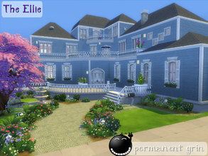 Sims 4 — The Ellie - L Mansion by permanentgrin — The Ellie is given her name because of her fun L-shaped layout that