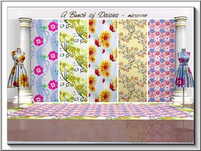 Sims 3 — A Bunch of Daisies_marcorse by marcorse — Five floral Fabric patterns featuring daisies.