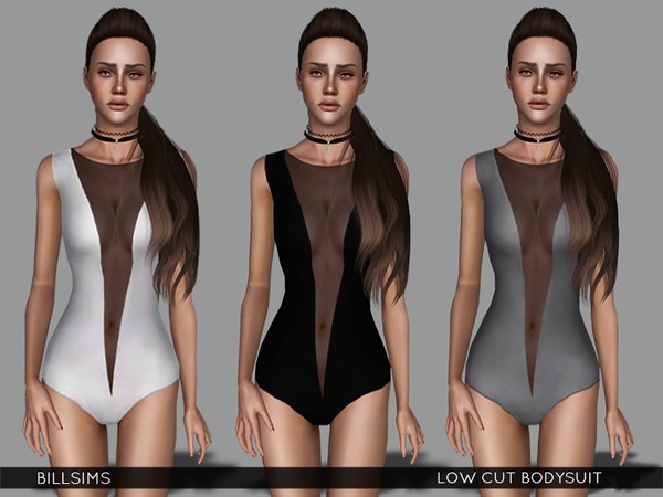 Sims 3 — Low Cut Bodysuit by Bill_Sims — YA/AF Everyday/Formal/Sleepwear/Athletic/Swimwear Recolorable | 1 channel 3