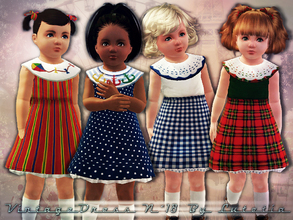 Sims 3 — Vintage Dress No 18 by Lutetia — A cute vintage inspired dress with collar, underskirt and optional stencils