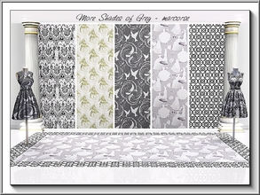 Sims 3 — More Shades of Grey_marcorse by marcorse — Five selected patterns in softer shades of grey. Floral Banners Mono,