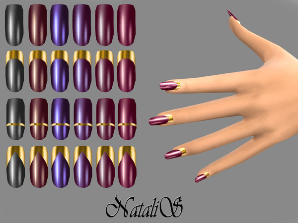 Sims 4 — NataliS_Vamp gold collection nails FT-FE - mesh needed by Natalis — Amazing collection mirrored nails. 6