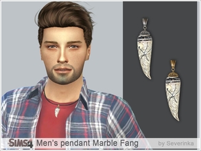 Sims 4 — Men's pendant Marble Fang by Severinka_ — Accessories for men - pendant in the form of the canine, made of