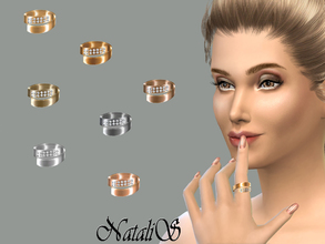Sims 4 — NataliS_Wide spring open ring FT-FE by Natalis — Wide open spring ring. Metal polishing and tiny rhinestones. 7