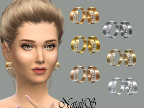 Sims 4 — NataliS_Wide spring open earrings FT-FE by Natalis — Wide open spring earrings. Metal polishing and tiny